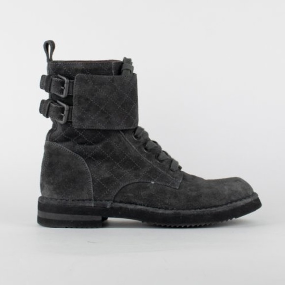 quilted combat boots chanel